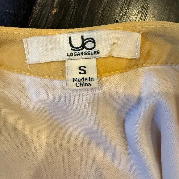 Ya Los Angeles Yellow, Gray, and Cream Layered Dress - Picture 2 of 10